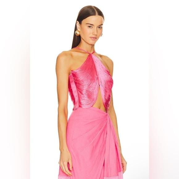 Cult Gaia Quella Fringed top in pink - Picture 9 of 14
